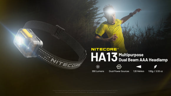 HA13 Headlamp - 3 AAA or HLB1300 Battery Pack
