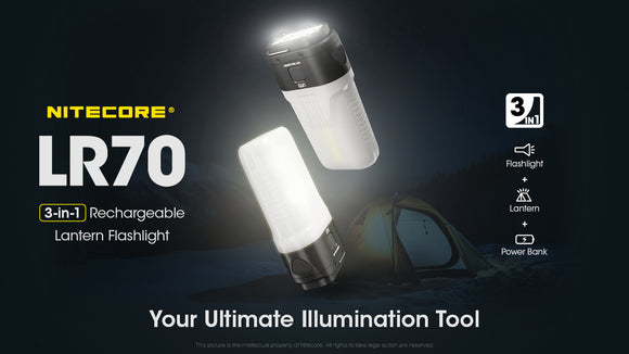 LR70 Lantern, Flashlight, & Powerbank (Now with Built-in Battery)
