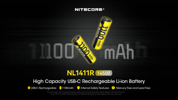NL1411R 14500 AA Size Rechargeable with USBC Port
