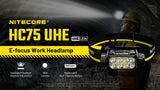 HC75 UHE - 3,000 Lumens - 21700 Battery Headlamp