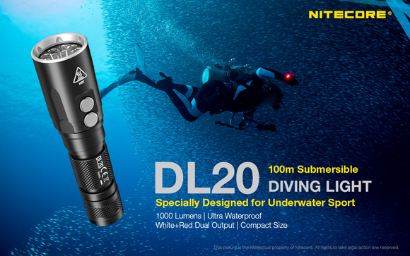 DL20 Dive Light 1000Lumen 100meter